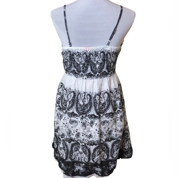 *SOLD* Cool Cotton Paisley Sundress Fully Lined Padded Top Elastic Shirring Sz L - Picture 10 of 12